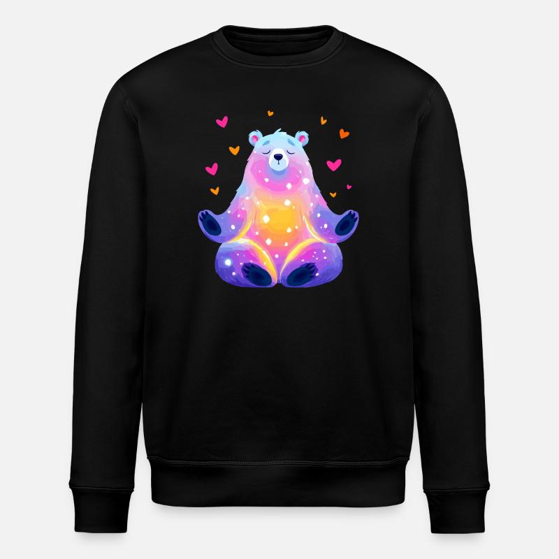 Regenbogen Bär - Stanley/Stella Unisex Bio-Sweatshirt ROLLER - Schwarz