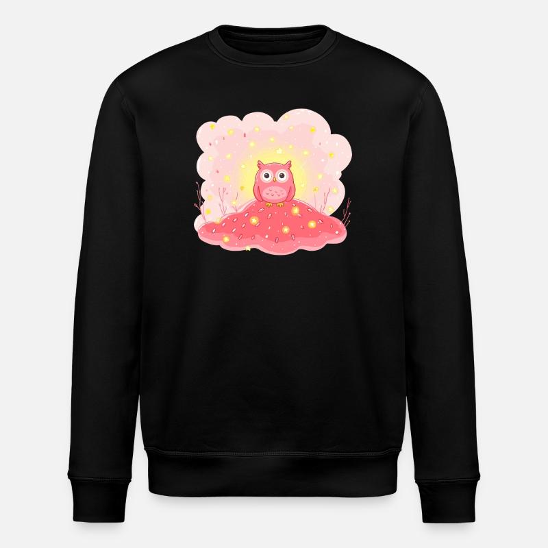 Zarte Eulenstern auf Rosenhügel - Stanley/Stella Unisex Bio-Sweatshirt ROLLER - Schwarz