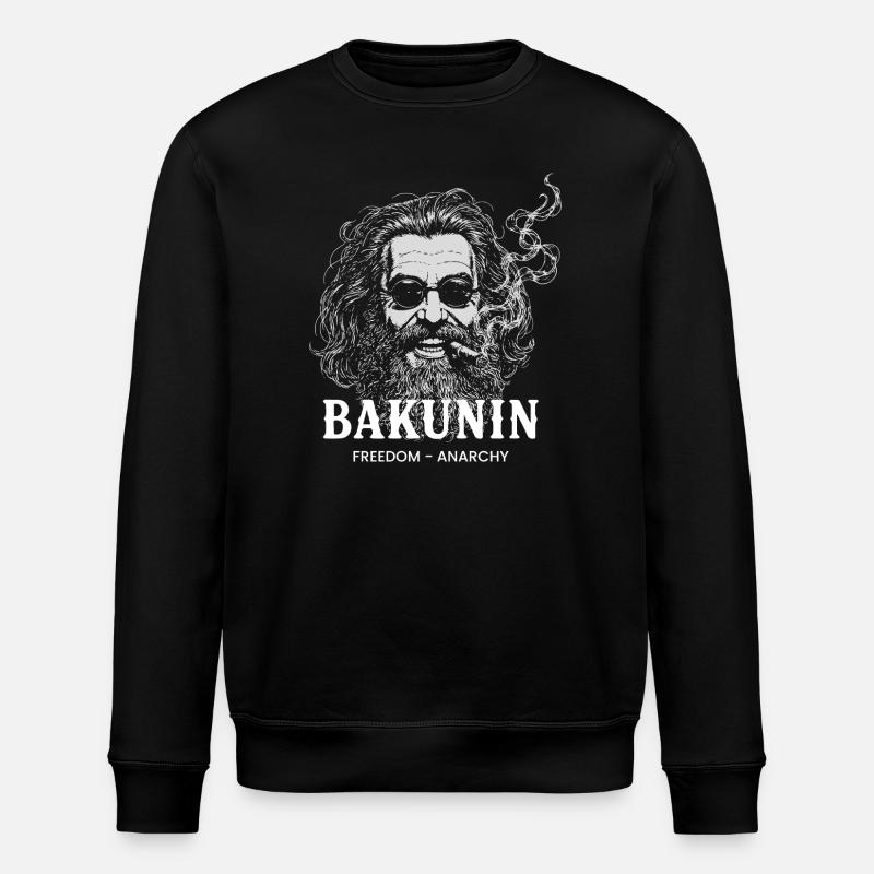 Bakunin Freedom Anarchy Portrait - Stanley/Stella ROLLER Unisex Organic Sweatshirt - black