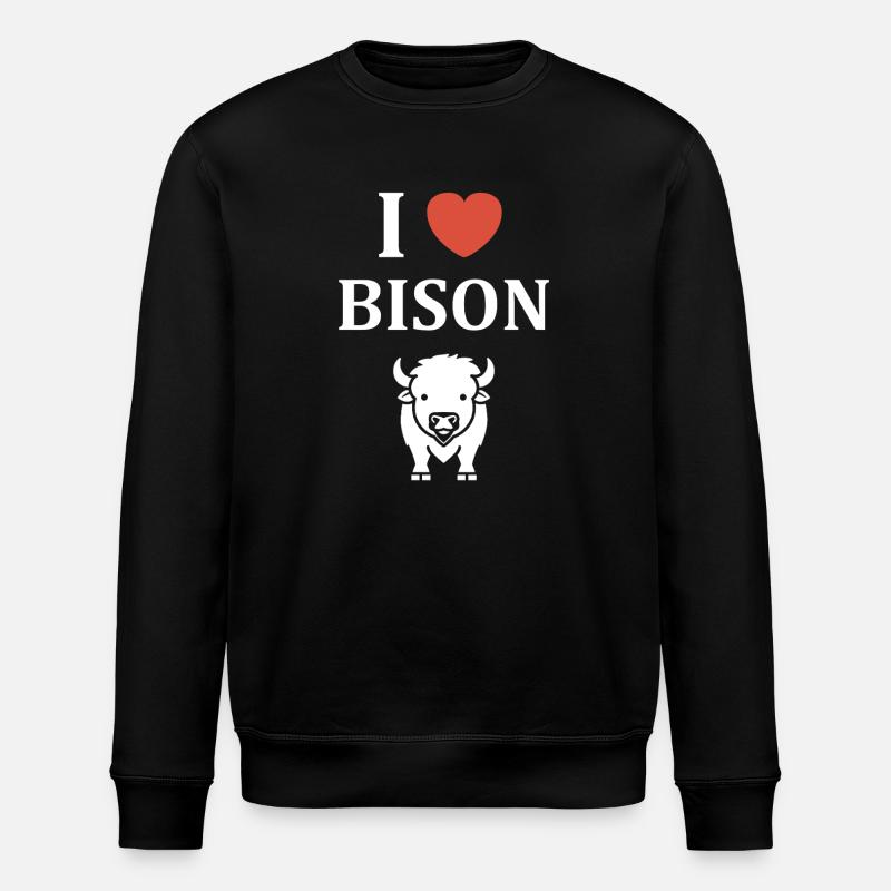 bison - Stanley/Stella ROLLER Unisex Organic Sweatshirt - black