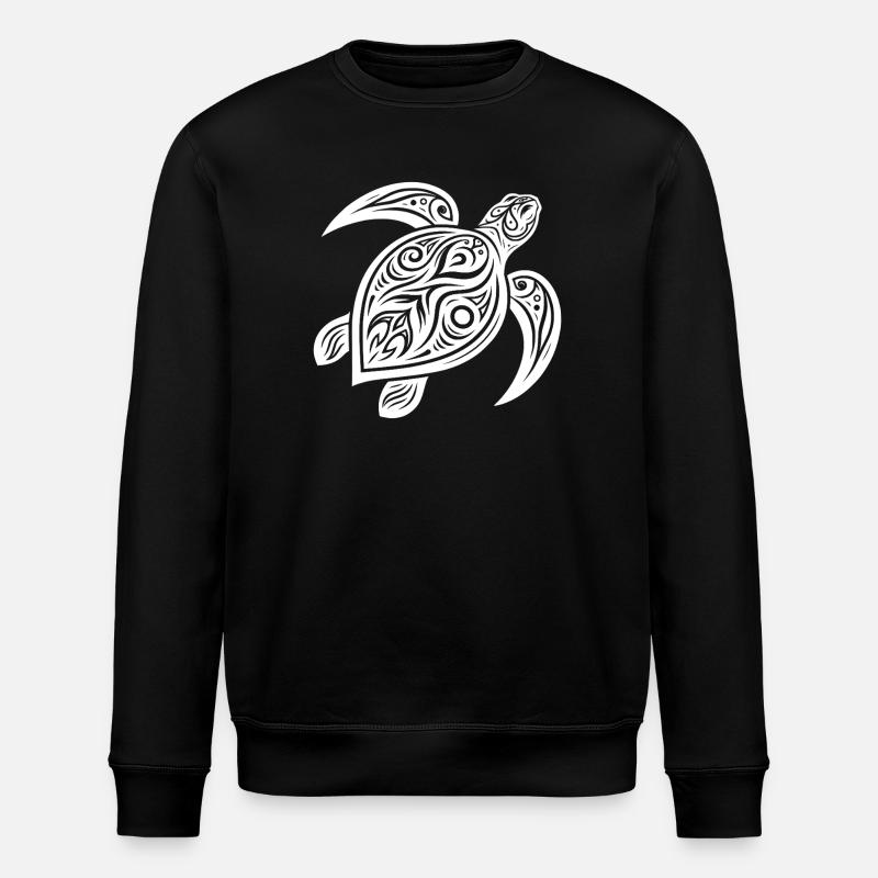 Turtle Tattoo Style – Mystical Design - Stanley/Stella ROLLER Unisex Organic Sweatshirt - black