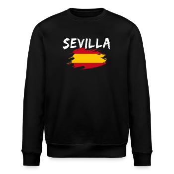 Sevilla Spanien Flagge - Stanley/Stella Unisex Bio-Sweatshirt ROLLER - Schwarz - Vorne - Nik (191cm)
