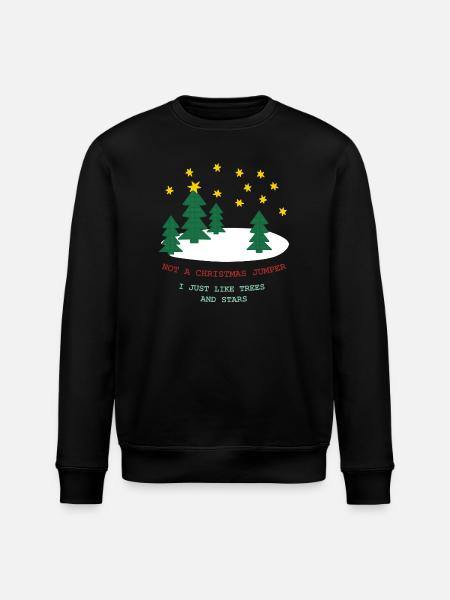 Kein Weihnachtspulli: Bäume und Sterne - Stanley/Stella Unisex Bio-Sweatshirt ROLLER - Schwarz