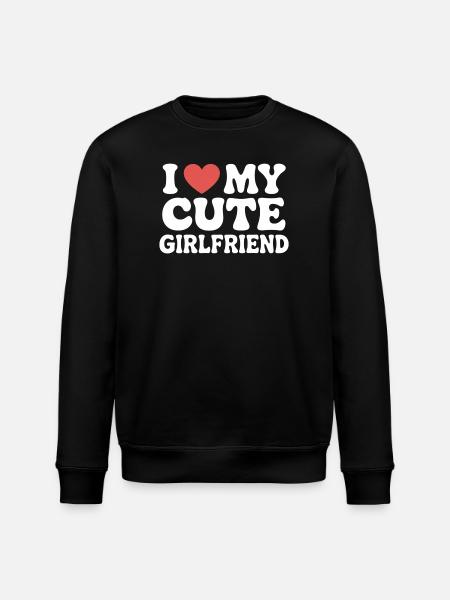 I love my cute girlfriend Liebe meine Freundin - Stanley/Stella ROLLER Unisex Organic Sweatshirt - black