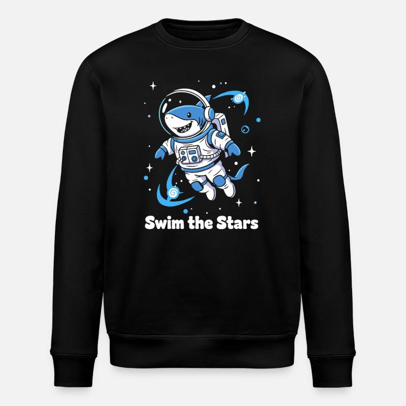 Weltraumhai Astronaut - Stanley/Stella Unisex Bio-Sweatshirt ROLLER - Schwarz