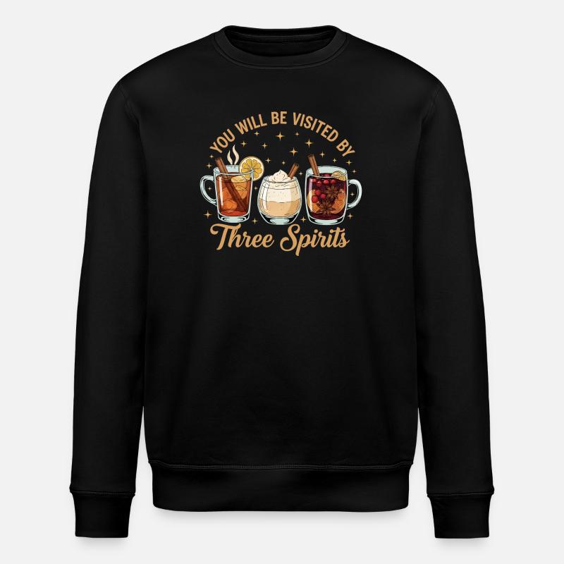Christmas "Three Spirits" drink Humor - Stanley/Stella ROLLER Unisex Organic Sweatshirt - black