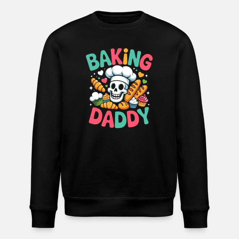 Backen Daddy Schädel Backkunst - Stanley/Stella Unisex Bio-Sweatshirt ROLLER - Schwarz