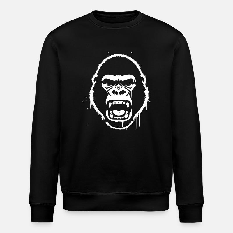 Furious Gorilla Stencil Grunge vector_path129 - Sweat bio ROLLER Stanley/Stella Unisexe - noir