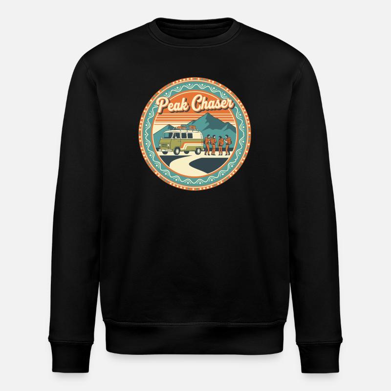 Peak Chaser Retro-Abenteuer - Stanley/Stella Unisex Bio-Sweatshirt ROLLER - Schwarz