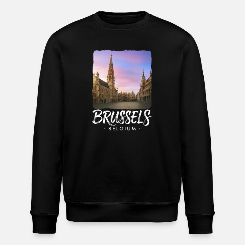 Brussels Belgium - Stanley/Stella ROLLER Unisex Organic Sweatshirt - black