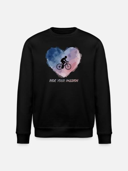 Aquarell-Herz-Fahrt - Stanley/Stella Unisex Bio-Sweatshirt ROLLER - Schwarz