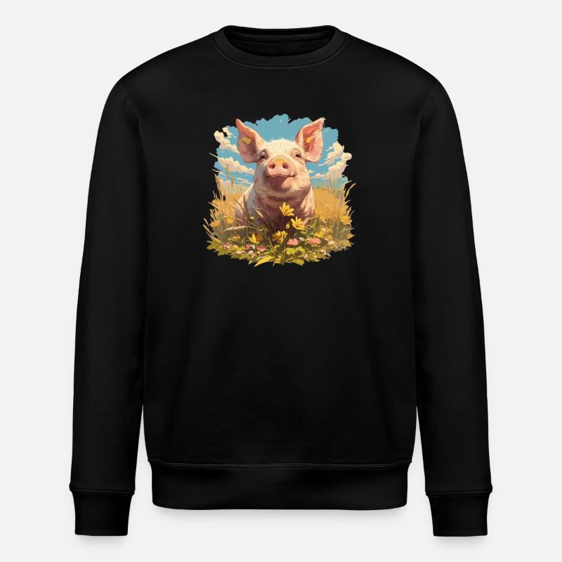 Schweine Schwein - Stanley/Stella Unisex Bio-Sweatshirt ROLLER - Schwarz