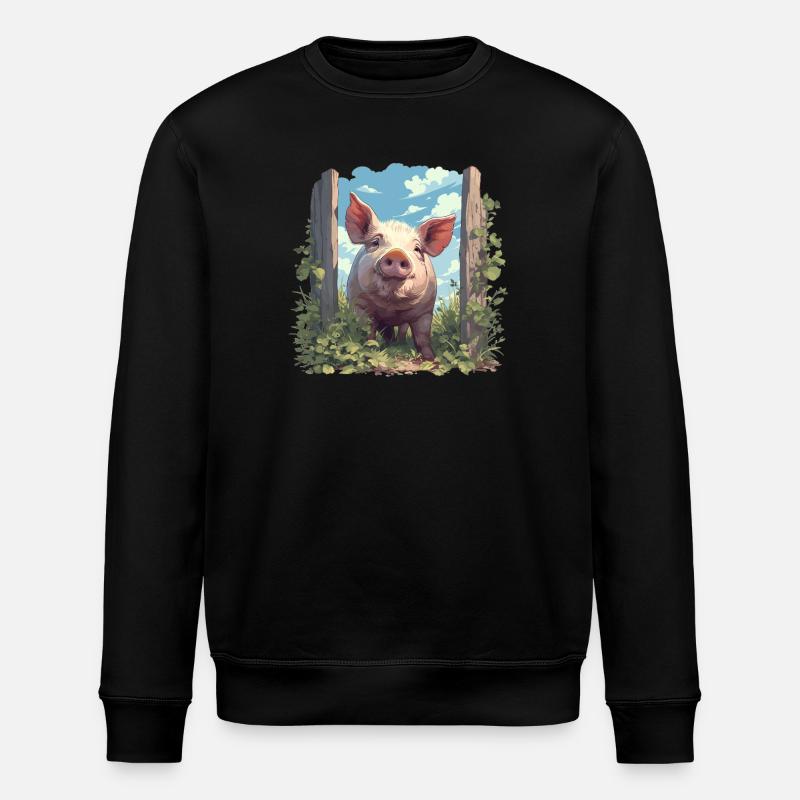 Schweine Schwein - Stanley/Stella Unisex Bio-Sweatshirt ROLLER - Schwarz