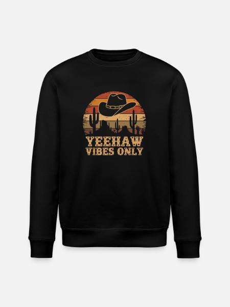Yeehaw Vibes Only – Western Retro - Stanley/Stella ROLLER Unisex Organic Sweatshirt - black