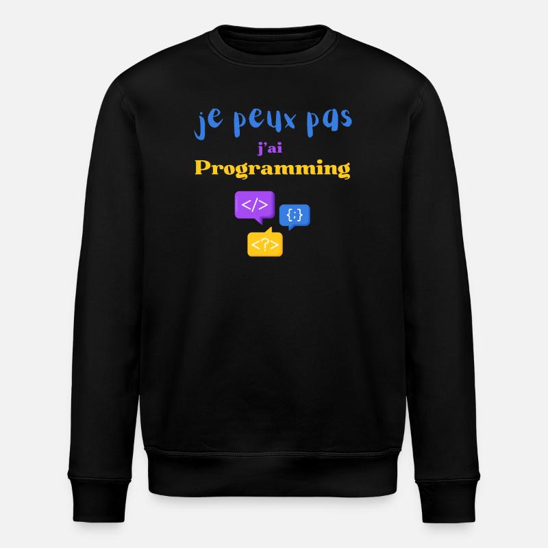 Ich kann nicht programmieren - Stanley/Stella Unisex Bio-Sweatshirt ROLLER - Schwarz