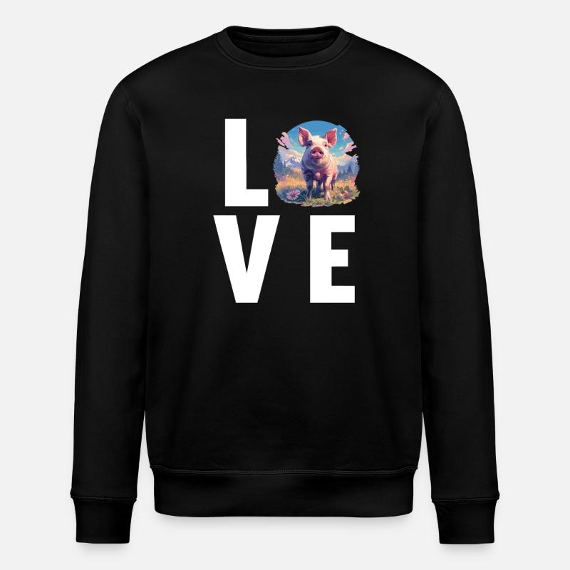 Schweine Schwein - Stanley/Stella Unisex Bio-Sweatshirt ROLLER - Schwarz