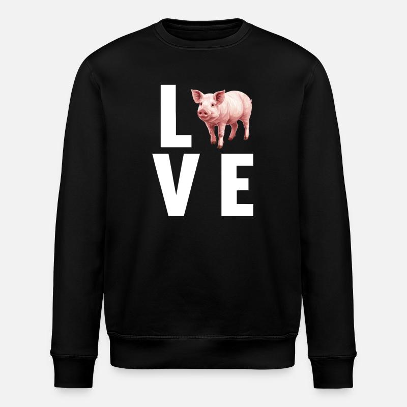 Schweine Schwein - Stanley/Stella Unisex Bio-Sweatshirt ROLLER - Schwarz