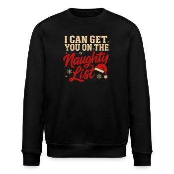 Christmas Naughty List Xmas Humor Men Funny - Stanley/Stella ROLLER Unisex Organic Sweatshirt - black - Front - Nik (191cm)