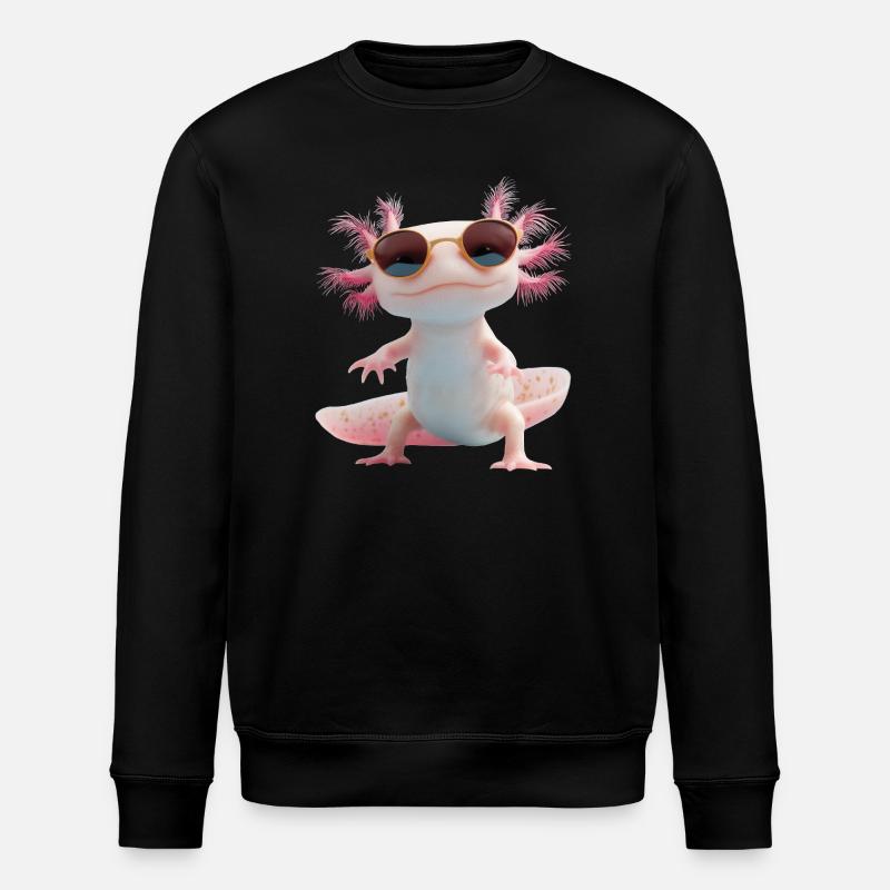 Axolotl mit Sonnenbrille - Stanley/Stella Unisex Bio-Sweatshirt ROLLER - Schwarz