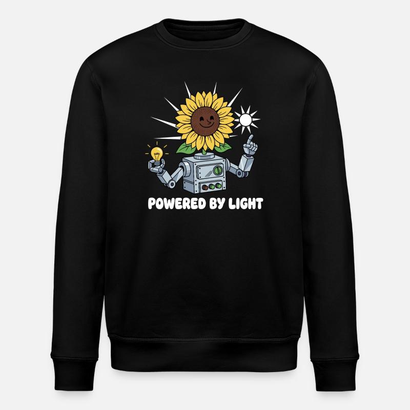 Sunflower Robot Light Ideas - Stanley/Stella ROLLER Unisex Organic Sweatshirt - black