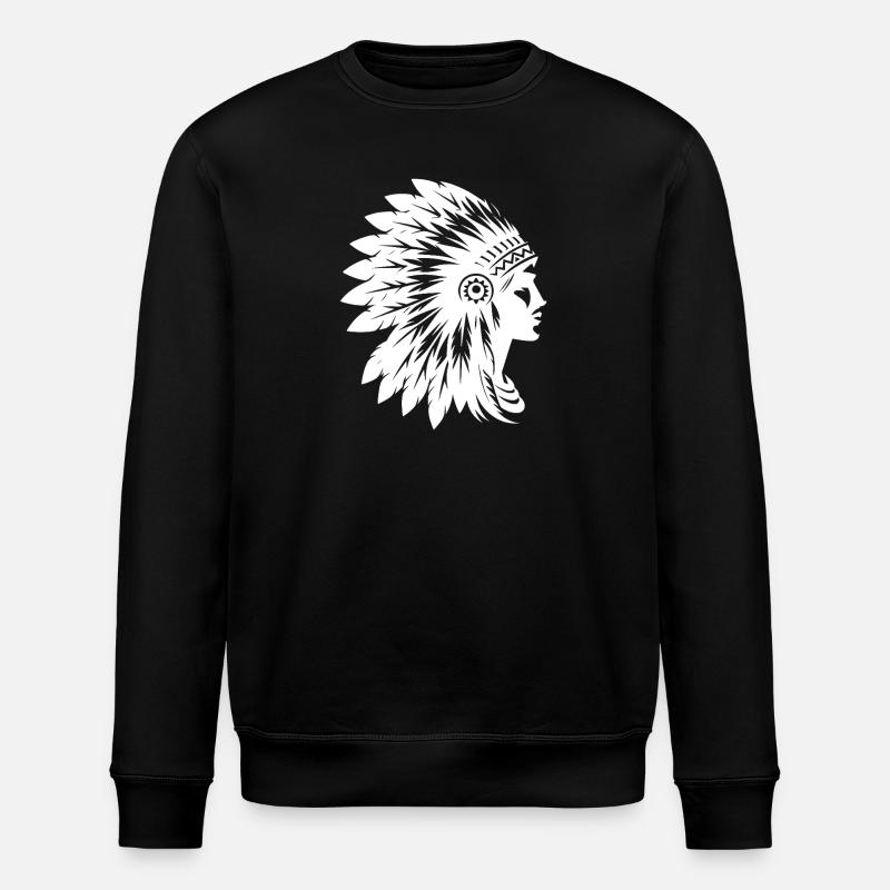 Coiffe élégante avec visage de profil - Sweat bio ROLLER Stanley/Stella Unisexe - noir