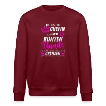 Chefin dieser bunten Bande – Lustiger Spruch - Stanley/Stella Unisex Bio-Sweatshirt ROLLER - Burgunderrot - Vorne - Nik (191cm)