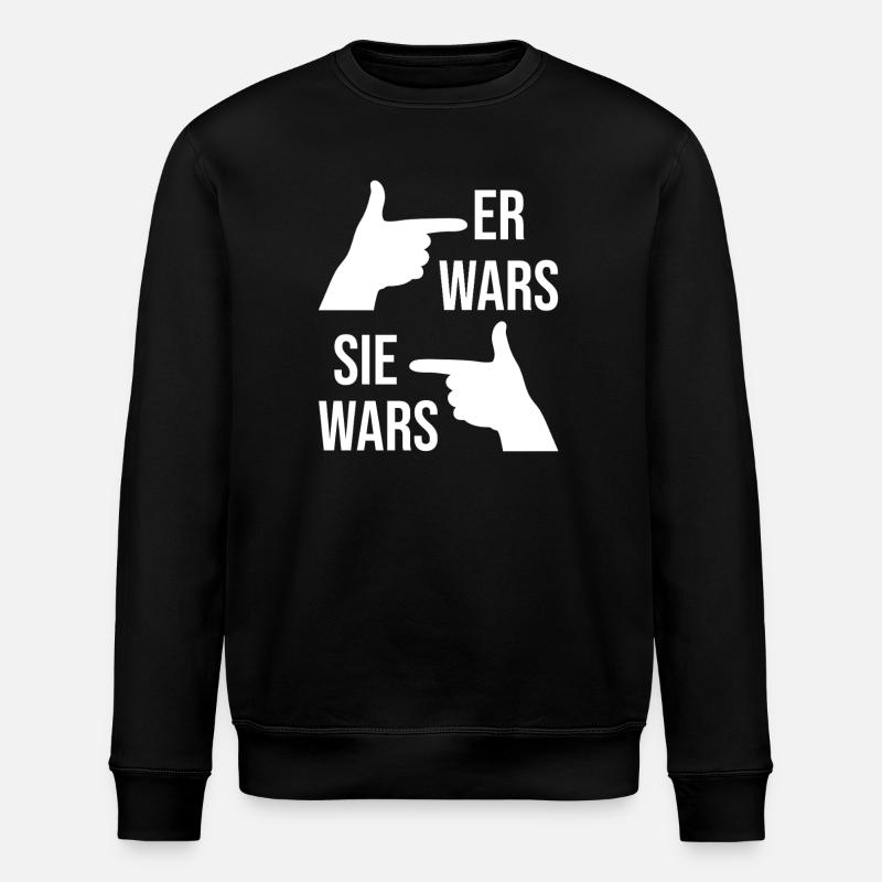 Er wars sie wars - Stanley/Stella Unisex Bio-Sweatshirt ROLLER - Schwarz