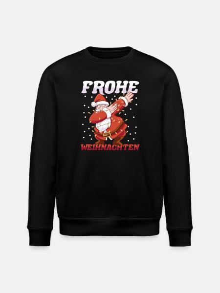 Weihnachtsmann Frohe Weihnachten - Stanley/Stella Unisex Bio-Sweatshirt ROLLER - Schwarz