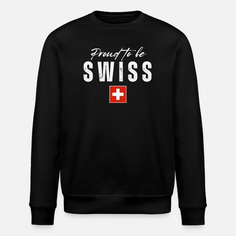 Fierté suisse, drapeau suisse - Sweat bio ROLLER Stanley/Stella Unisexe - noir