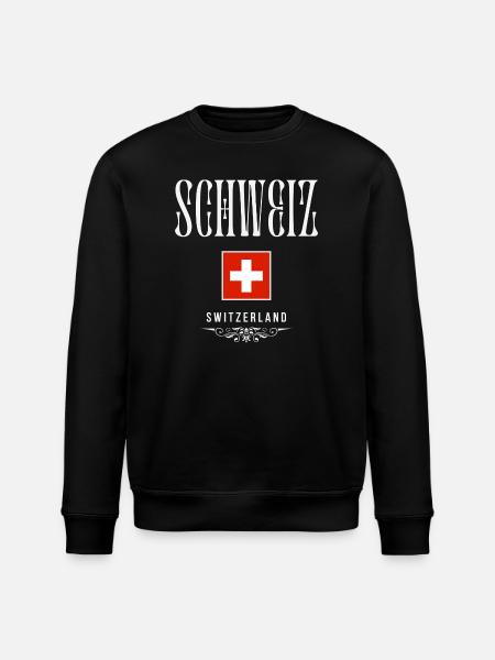 Swiss flag, made in Switzerland - Stanley/Stella ROLLER Unisex Organic Sweatshirt - black