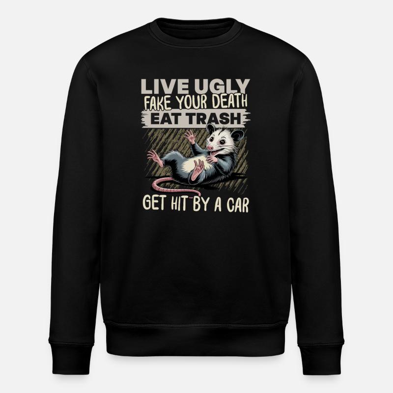 Drôle d’opossum - Sweat bio ROLLER Stanley/Stella Unisexe - noir