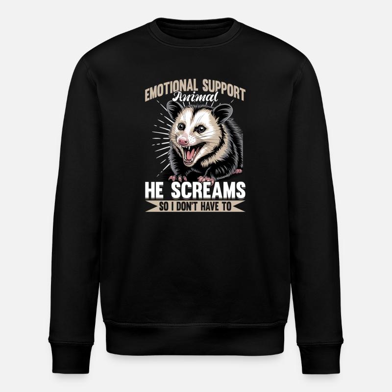 Funny Opossum - Stanley/Stella ROLLER Unisex Organic Sweatshirt - black