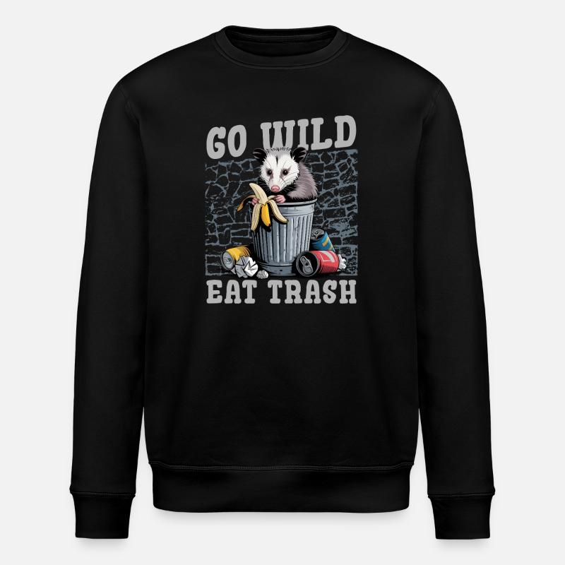 Funny Opossum - Stanley/Stella Unisex Bio-Sweatshirt ROLLER - Schwarz