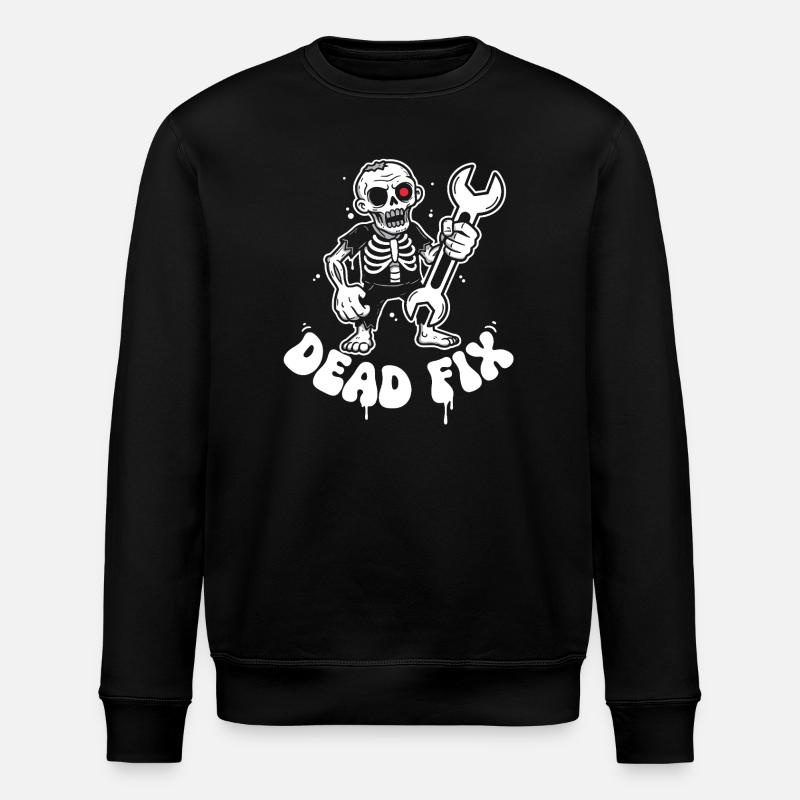 Skelett mit Schraubenschlüssel - Stanley/Stella Unisex Bio-Sweatshirt ROLLER - Schwarz