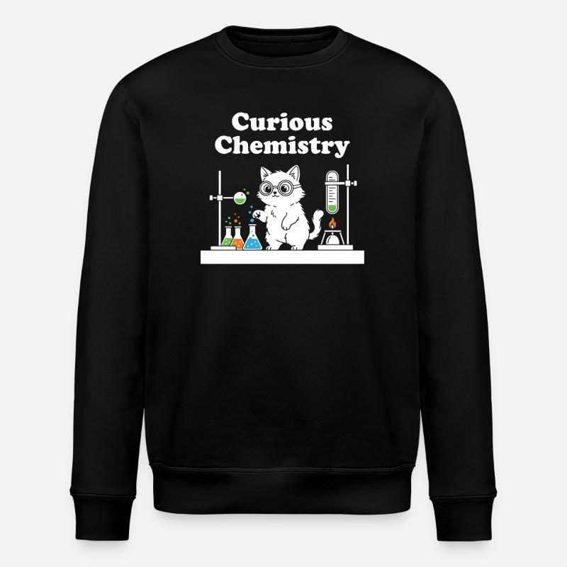 Chat de la Chimie Curieuse - Sweat bio ROLLER Stanley/Stella Unisexe - noir