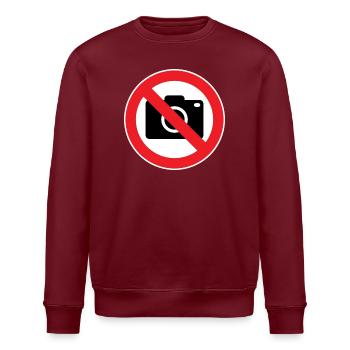 Photography prohibited, prohibition signs - Stanley/Stella ROLLER Unisex Organic Sweatshirt - burgundy - Front - Nik (191cm)