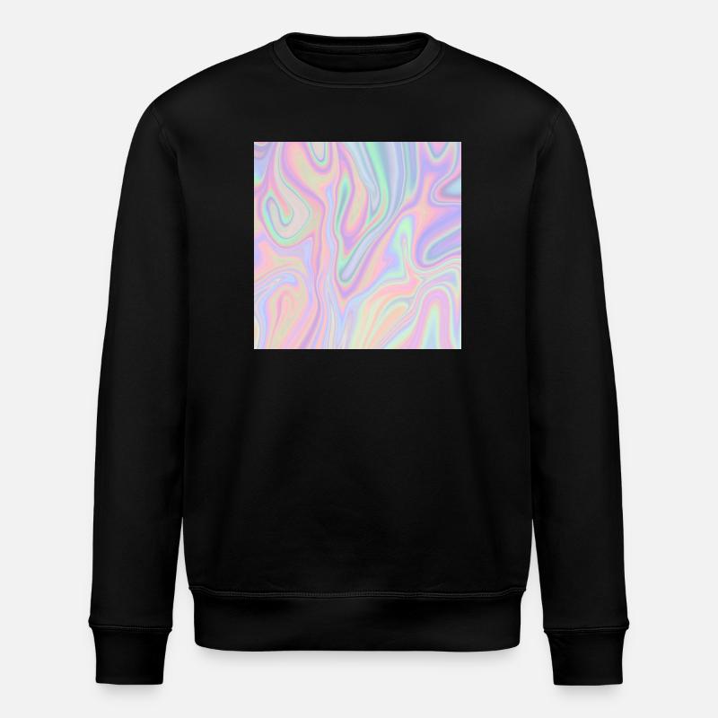 Iridescent Abstract Liquid Pastel Pattern - Stanley/Stella ROLLER Unisex Organic Sweatshirt - black