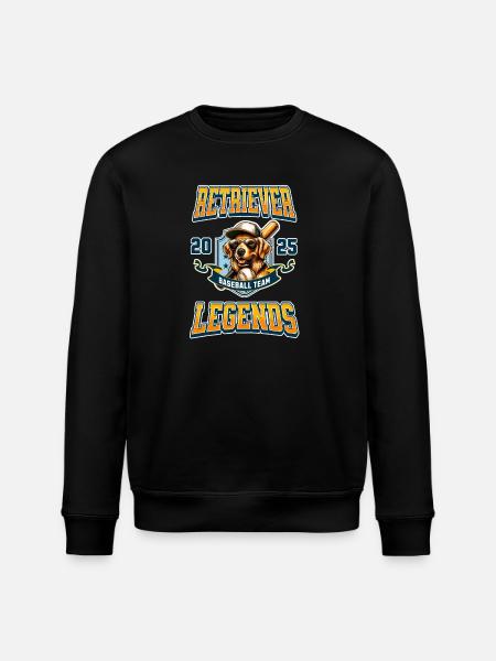 Golden Retriever Baseball Team - Stanley/Stella ROLLER Unisex Organic Sweatshirt - black