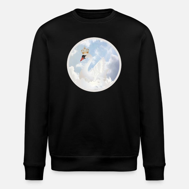 Königlicher Schwan in den Wolken - Stanley/Stella Unisex Bio-Sweatshirt ROLLER - Schwarz