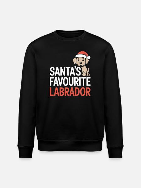 Santa’s Favourite Labrador Christmas Design - Stanley/Stella ROLLER Unisex Organic Sweatshirt - black