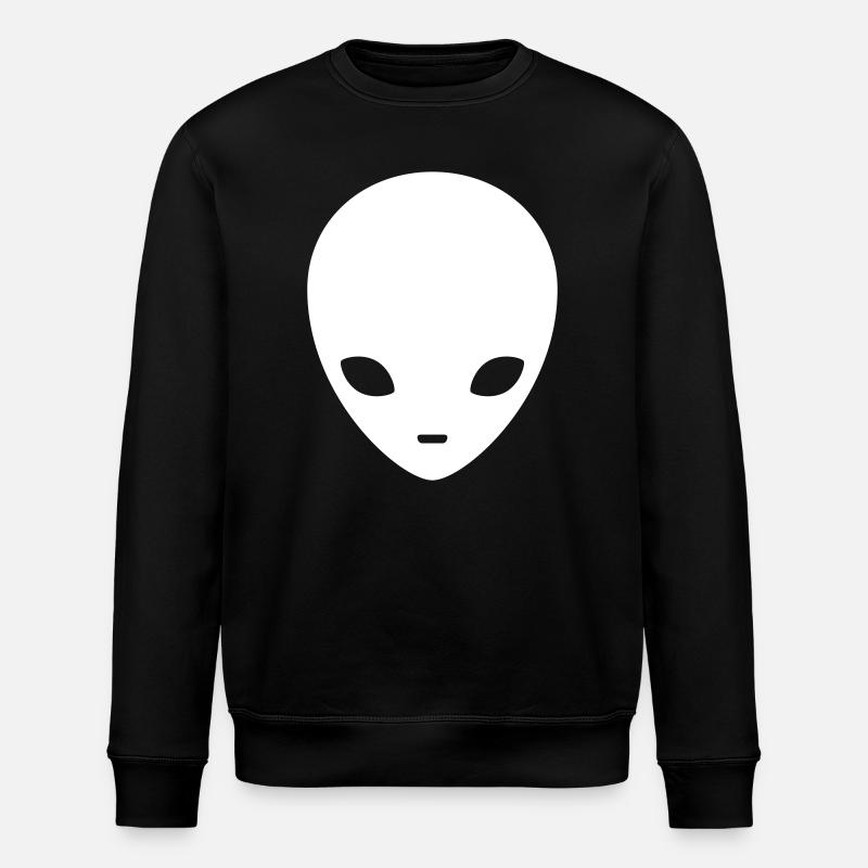 Cosmic Alien Silhouette Minimal - Stanley/Stella ROLLER Unisex Organic Sweatshirt - black
