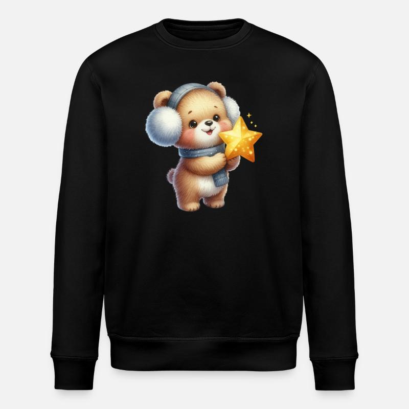 Ours douillet avec Star Wish - Sweat bio ROLLER Stanley/Stella Unisexe - noir