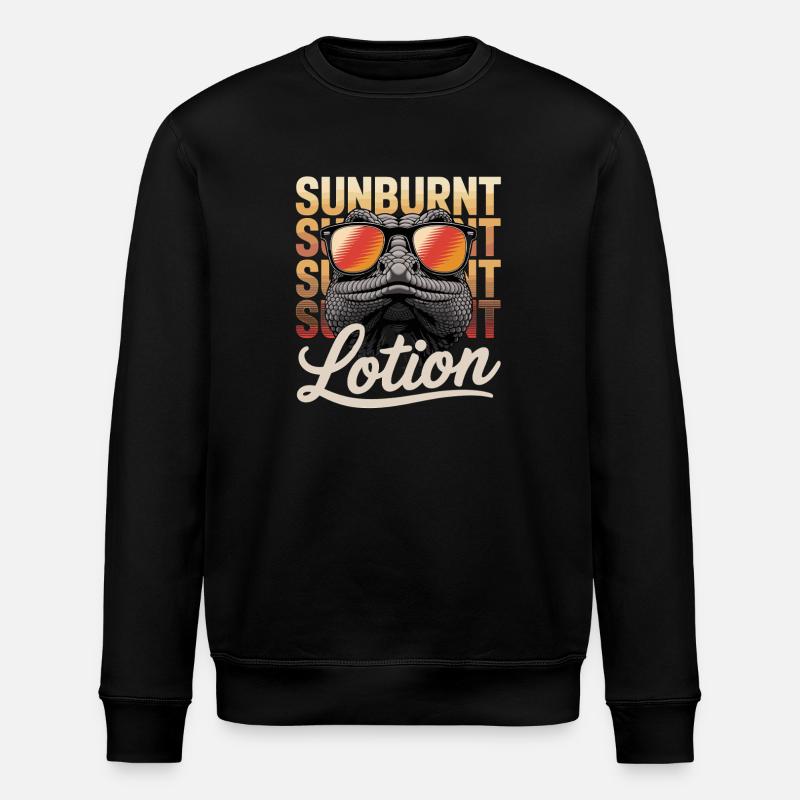 Sunscreen Funny Sunburn Lizards Design - Stanley/Stella ROLLER Unisex Organic Sweatshirt - black