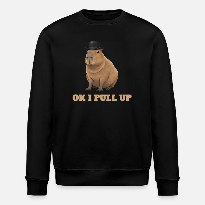 Okay, ich ziehe auf – Capybara-Meme-Humor - Stanley/Stella Unisex Bio-Sweatshirt ROLLER - Schwarz