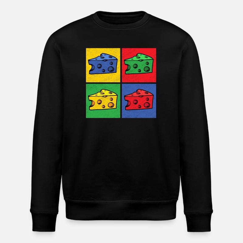 Käse Pop-Art Popart Käsestück Käseecke - Stanley/Stella Unisex Bio-Sweatshirt ROLLER - Schwarz