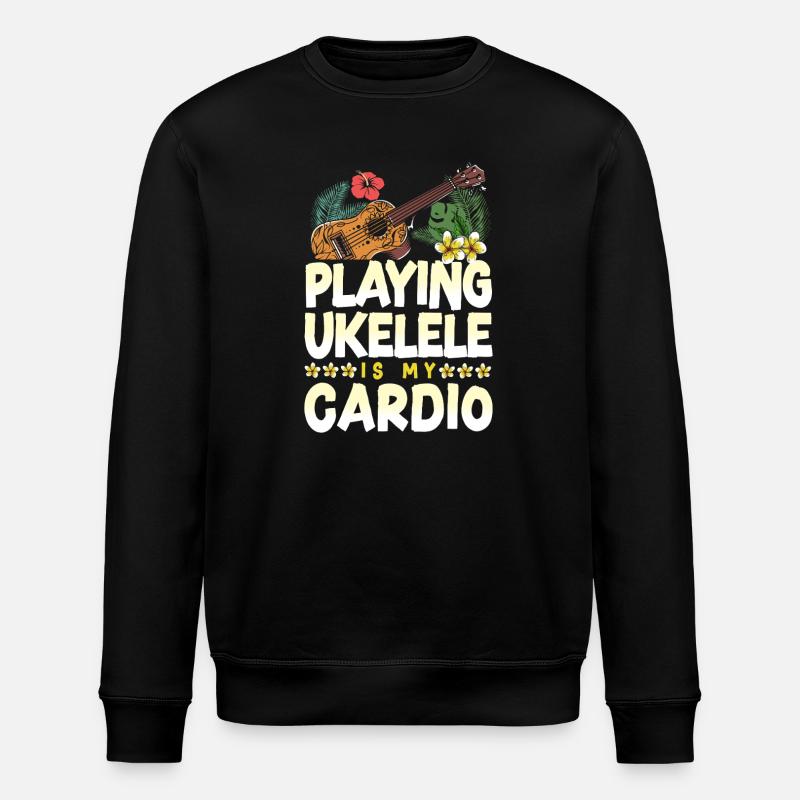 Hawaiian Ukulele Uke Playing - Stanley/Stella ROLLER Unisex Organic Sweatshirt - black