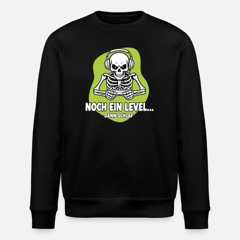 Gamer Skelett Noch Ein Level - Stanley/Stella Unisex Bio-Sweatshirt ROLLER - Schwarz