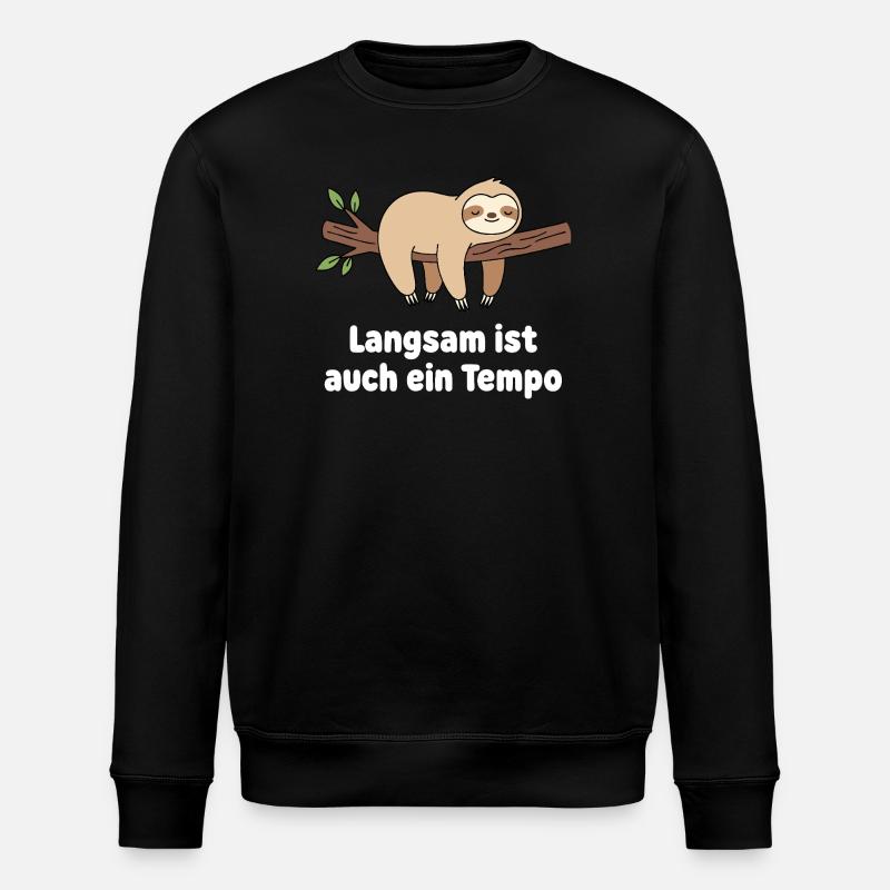 Slow Sloth Tempo Design - Stanley/Stella ROLLER Unisex Organic Sweatshirt - black