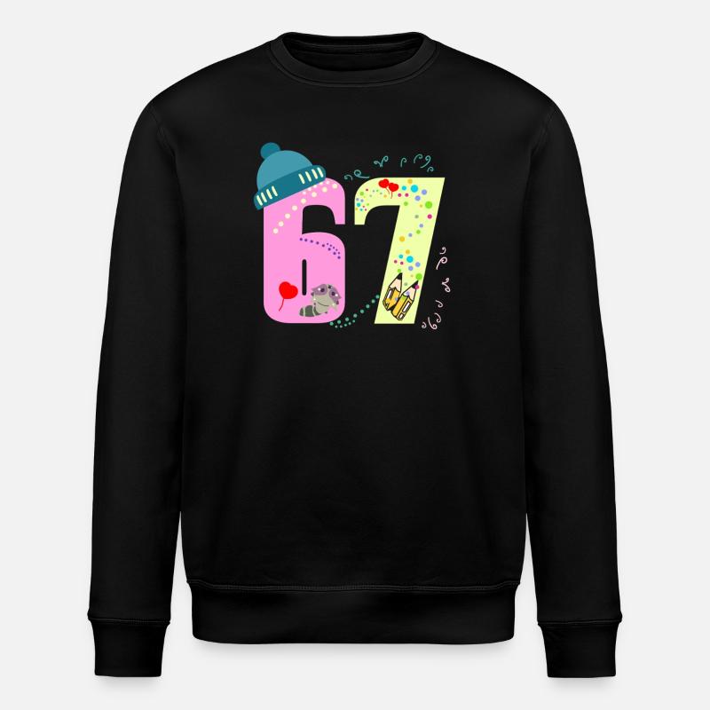 67 ft 6 7 bunte Welt schule - Stanley/Stella Unisex Bio-Sweatshirt ROLLER - Schwarz