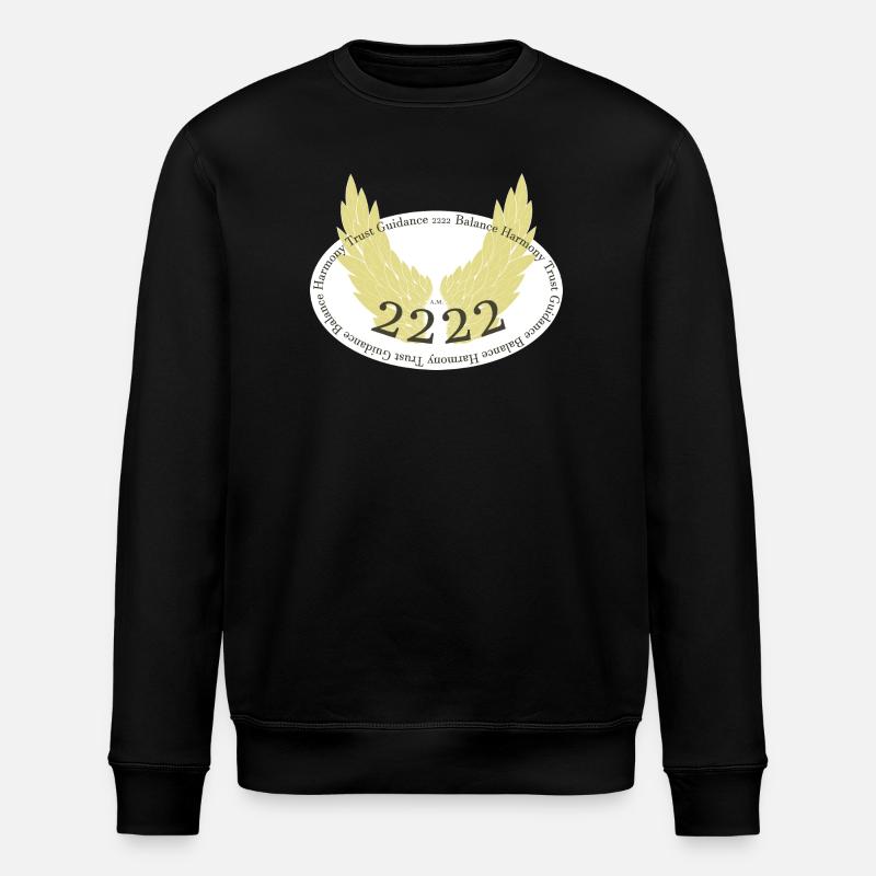 Engelsflügel mit Engelsnummer 2222 - Stanley/Stella Unisex Bio-Sweatshirt ROLLER - Schwarz